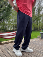 Stitched Lycra Straight Leg Sweatpants