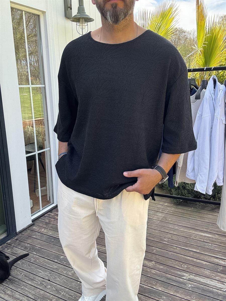 Floral Knit Embroidered Knitwear T-Shirt