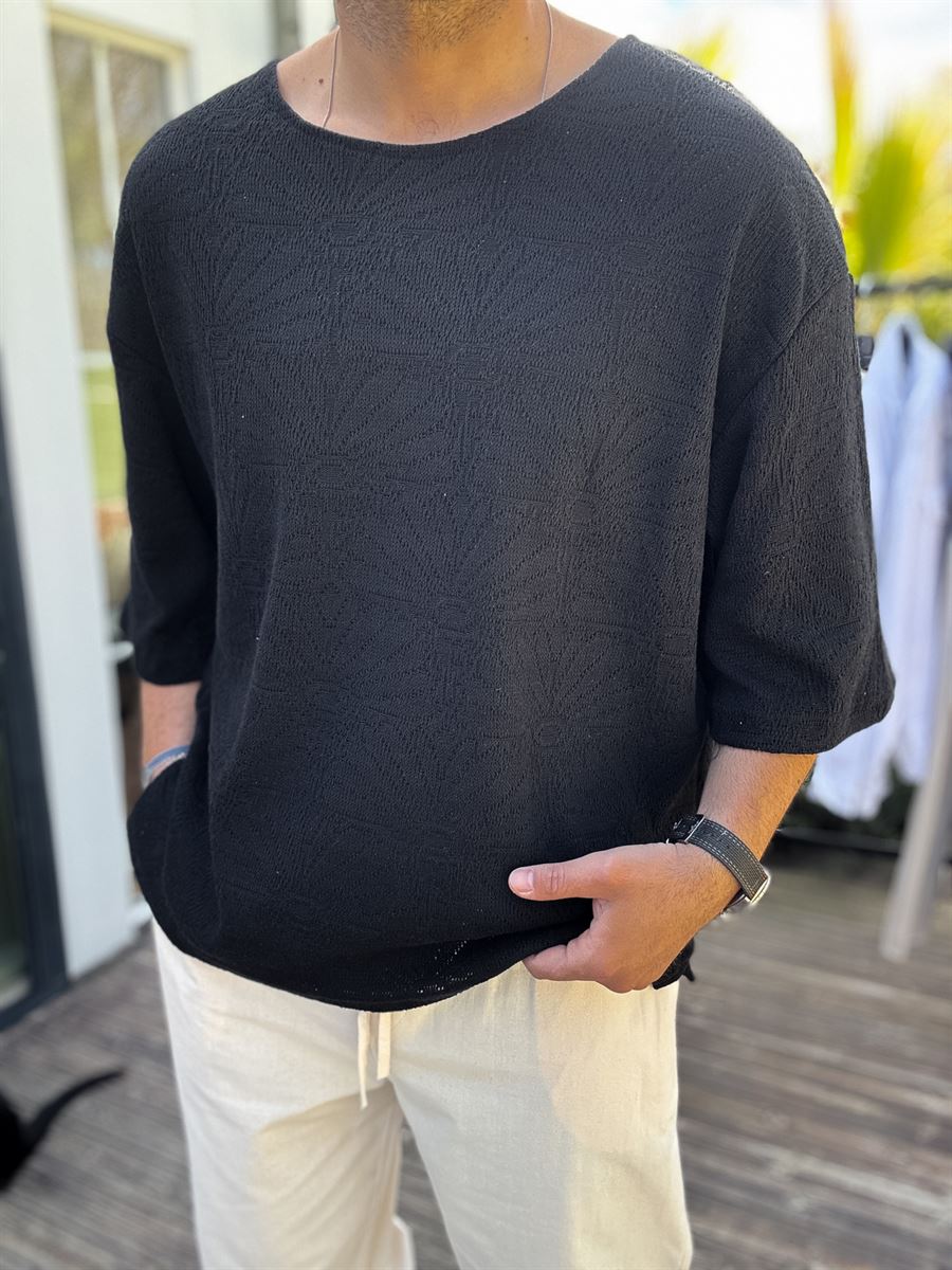 Floral Knit Embroidered Knitwear T-Shirt