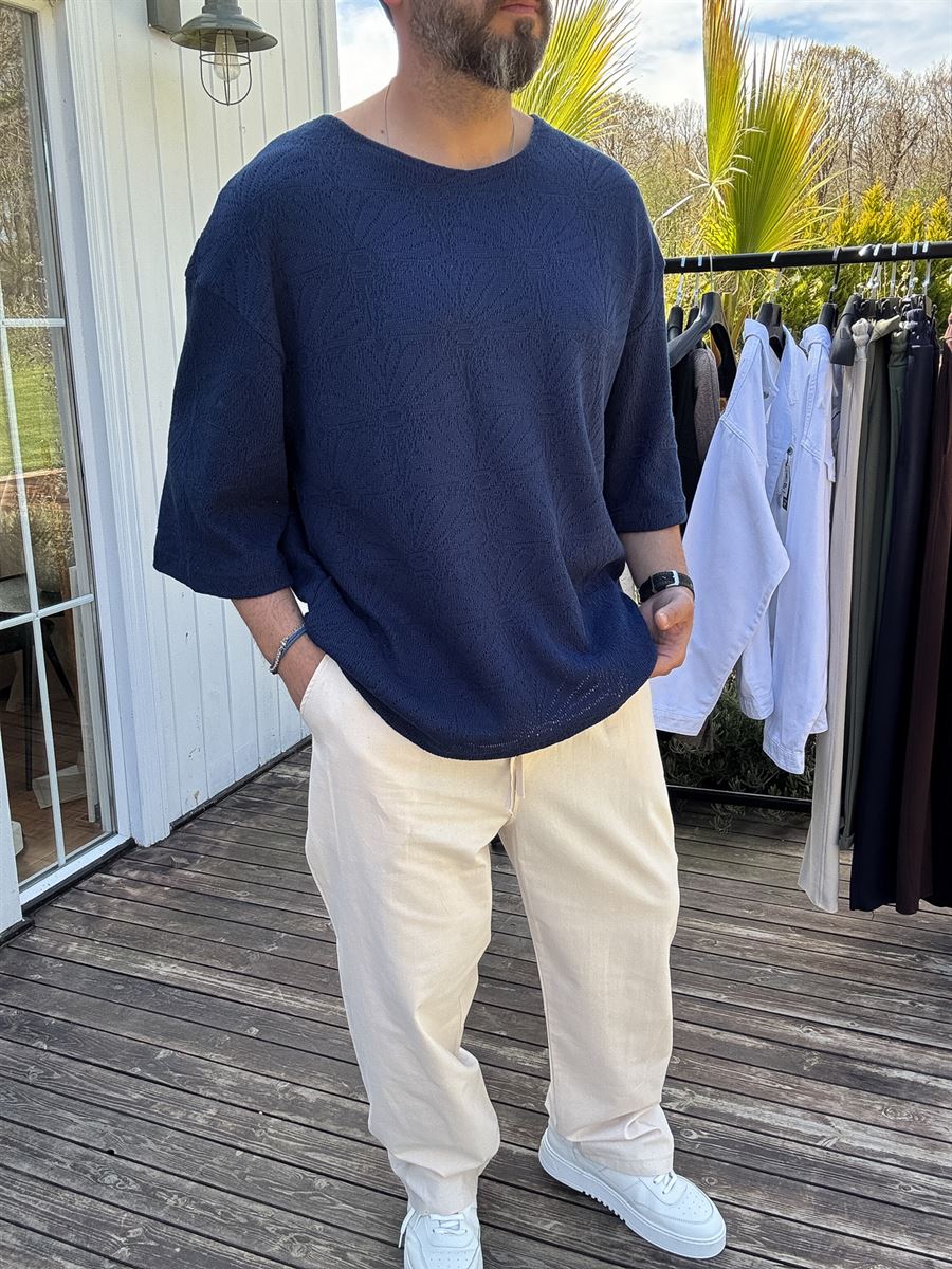 Floral Knit Embroidered Knitwear T-Shirt