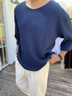 Floral Knit Embroidered Knitwear T-Shirt