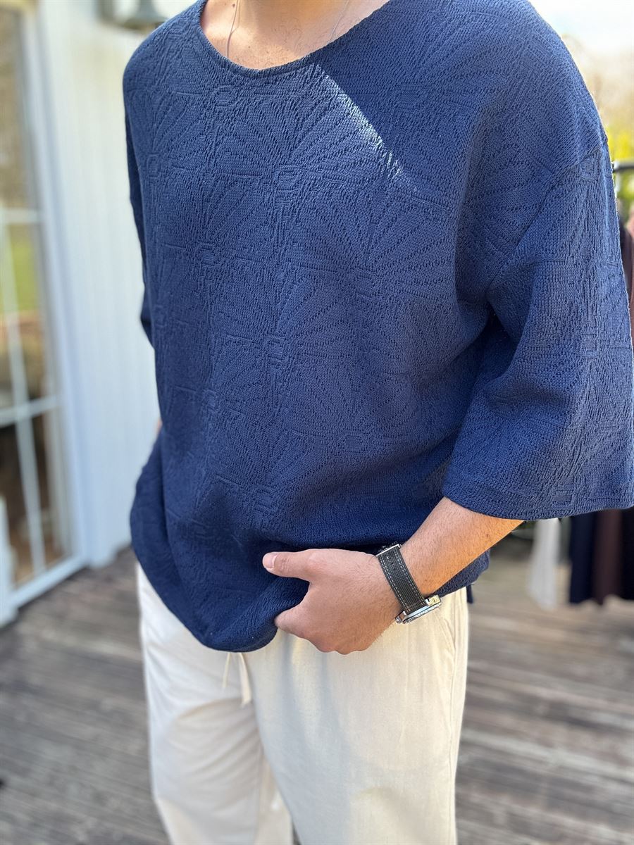 Floral Knit Embroidered Knitwear T-Shirt