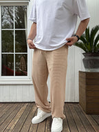Waffle Fabric Thin Baggy Pants