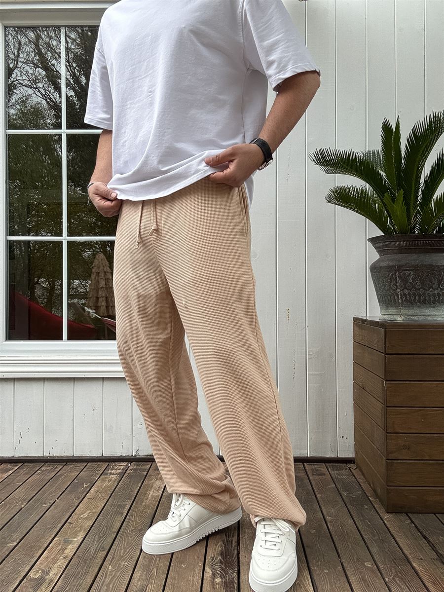 Waffle Fabric Thin Baggy Pants