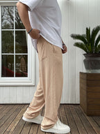 Waffle Fabric Thin Baggy Pants