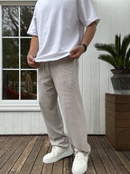 Waffle Fabric Thin Baggy Pants
