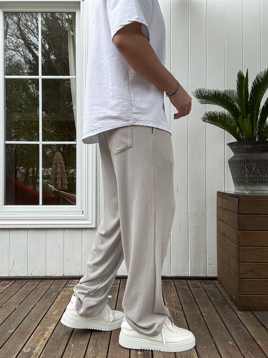 Waffle Fabric Thin Baggy Pants