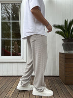 Waffle Fabric Thin Baggy Pants