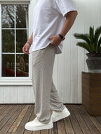 Waffle Fabric Thin Baggy Pants