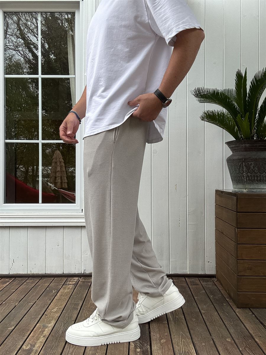 Waffle Fabric Thin Baggy Pants