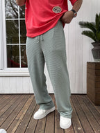Waffle Fabric Thin Baggy Pants