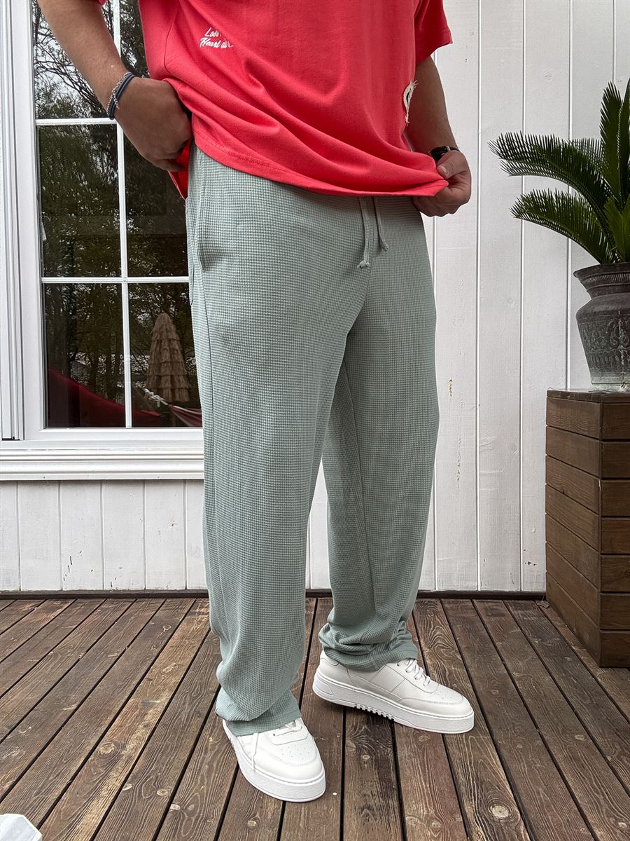 Waffle Fabric Thin Baggy Pants