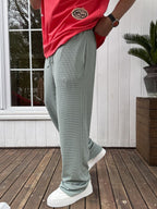 Waffle Fabric Thin Baggy Pants