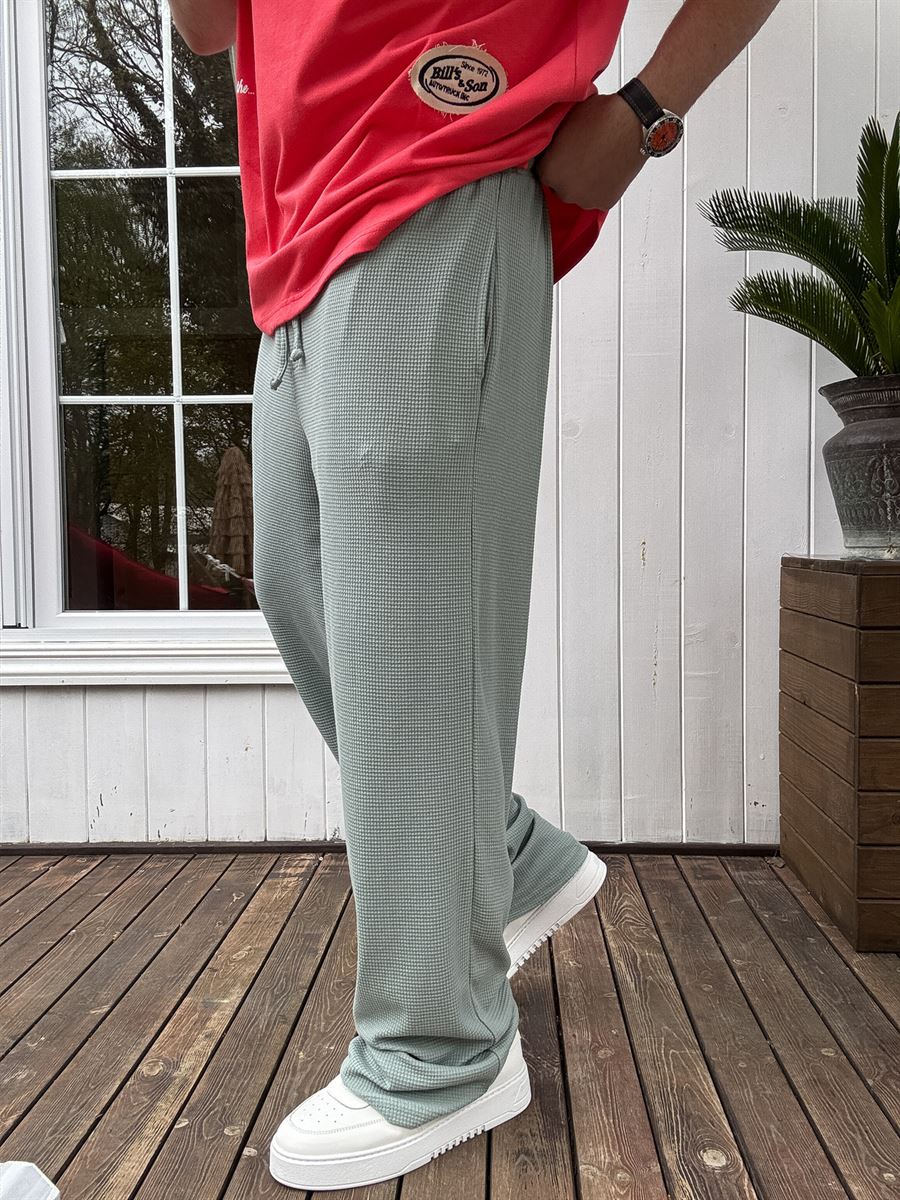Waffle Fabric Thin Baggy Pants