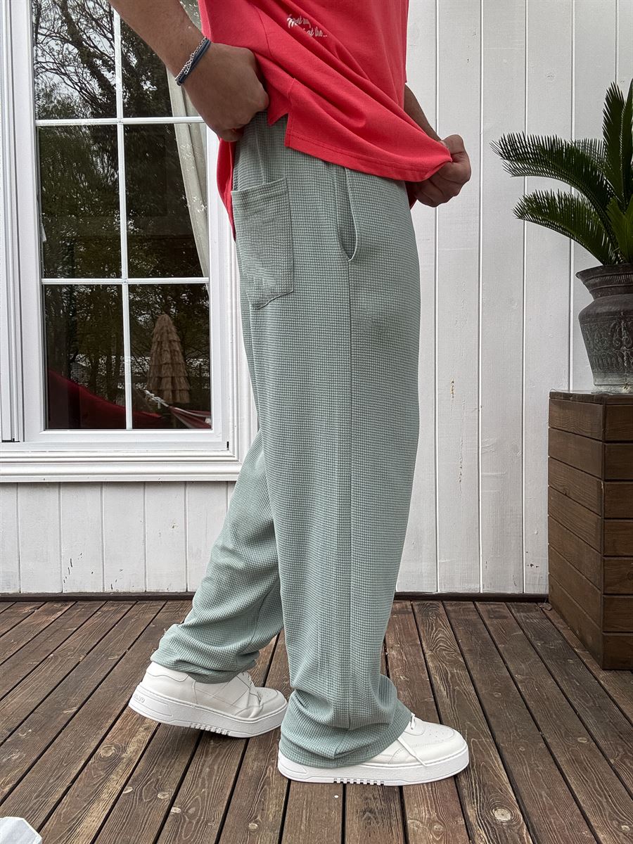 Waffle Fabric Thin Baggy Pants