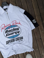Half-Zip Racing Printed T-Shirt