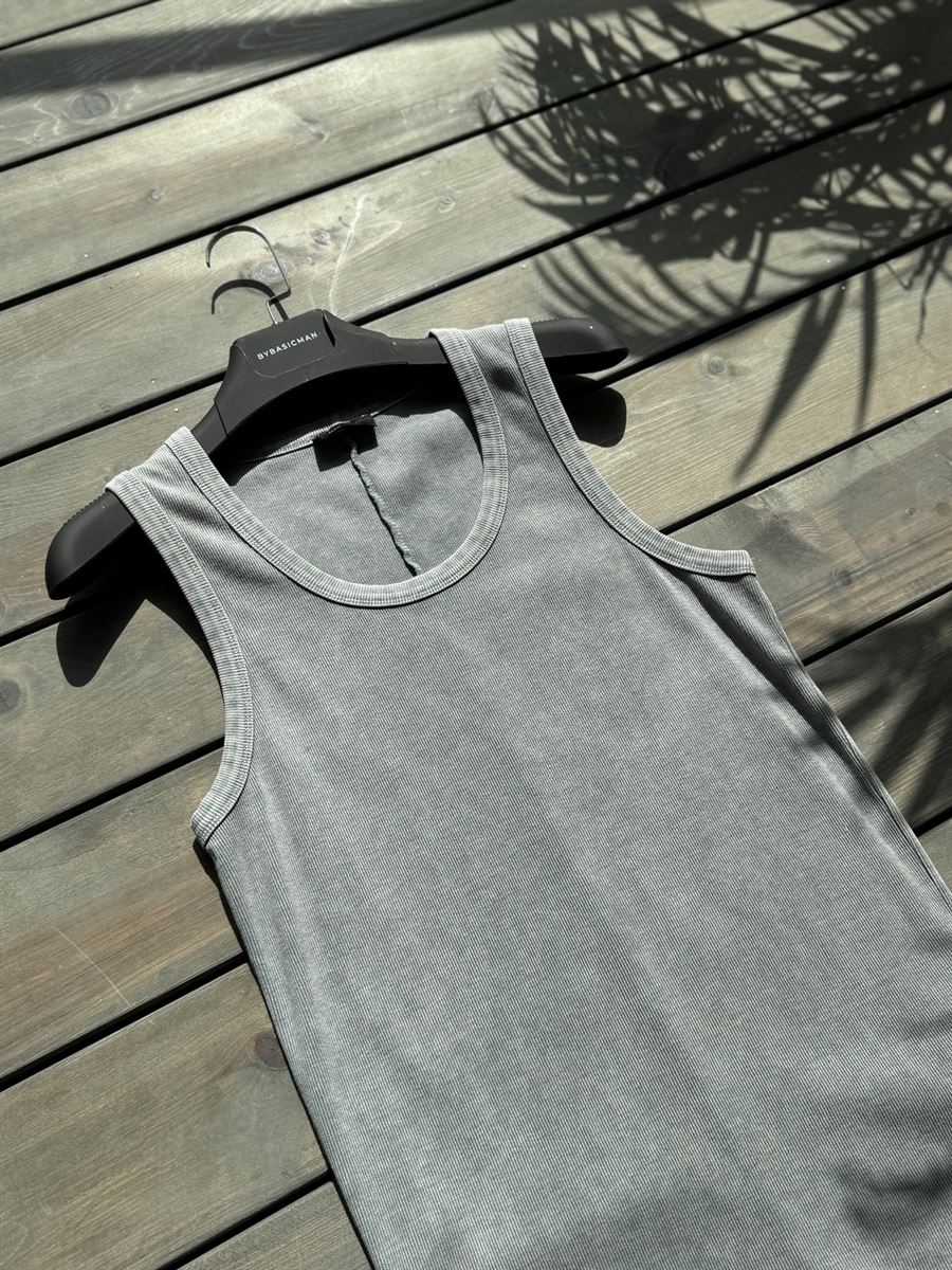 Washed Basic Ribbed Undershirt