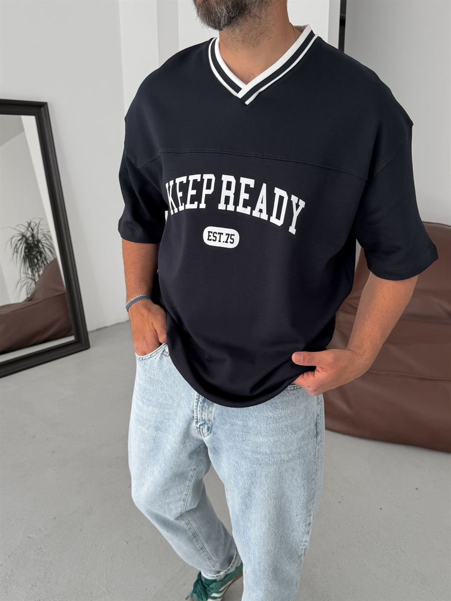 Keep Ready V-Neck Oversize T-Shirt