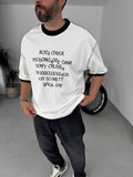 Reverse Text Printed Oversize T-Shirt