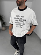 Reverse Text Printed Oversize T-Shirt