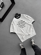 Reverse Text Printed Oversize T-Shirt