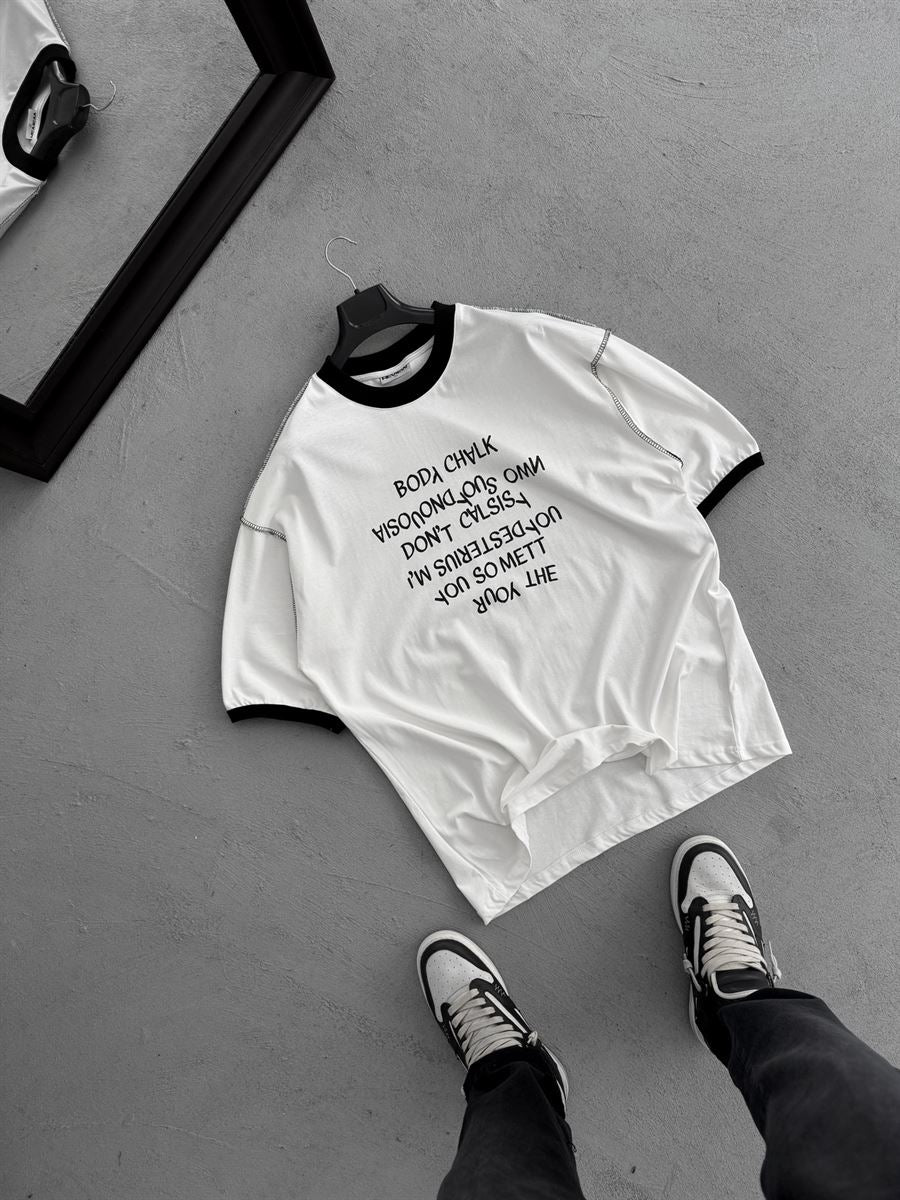 Reverse Text Printed Oversize T-Shirt