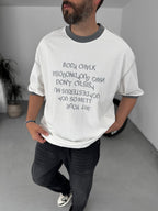 Reverse Text Printed Oversize T-Shirt