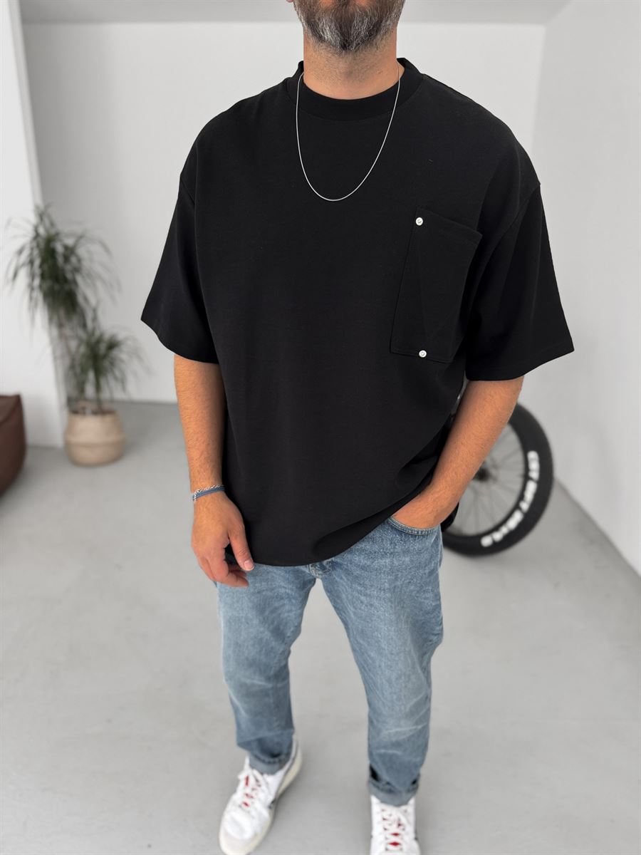 Rivet Pocket Detailed Oversize T-Shirt