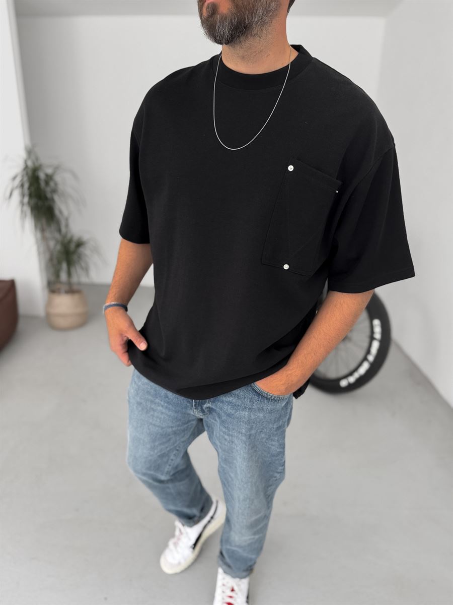 Rivet Pocket Detailed Oversize T-Shirt