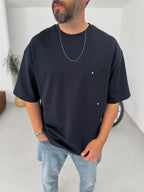 Rivet Pocket Detailed Oversize T-Shirt