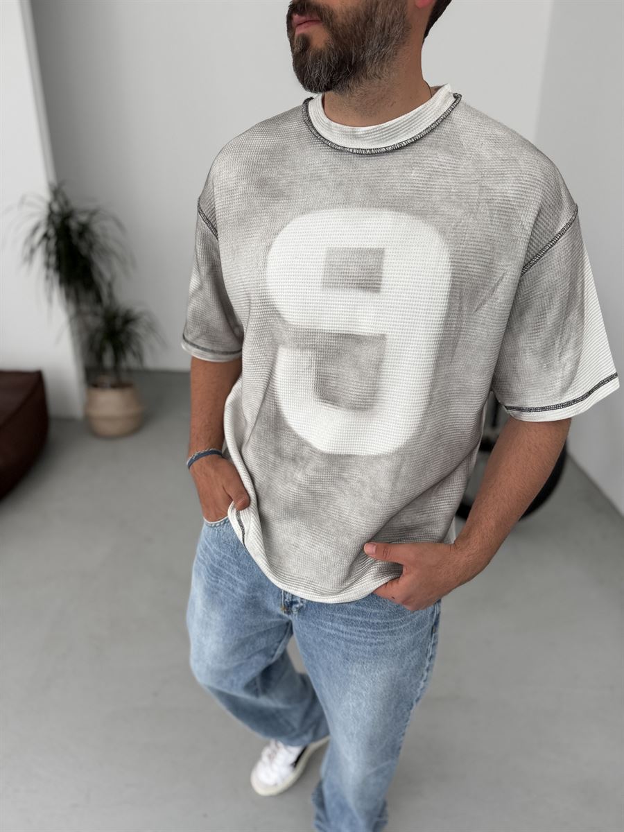 Waffle 9 Washed Oversize T-Shirt