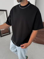 Wide Neck Stitched Oversize T-Shirt