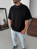 Wide Neck Stitched Oversize T-Shirt