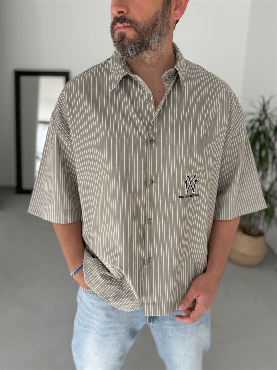 NY Striped Oversize Shirt
