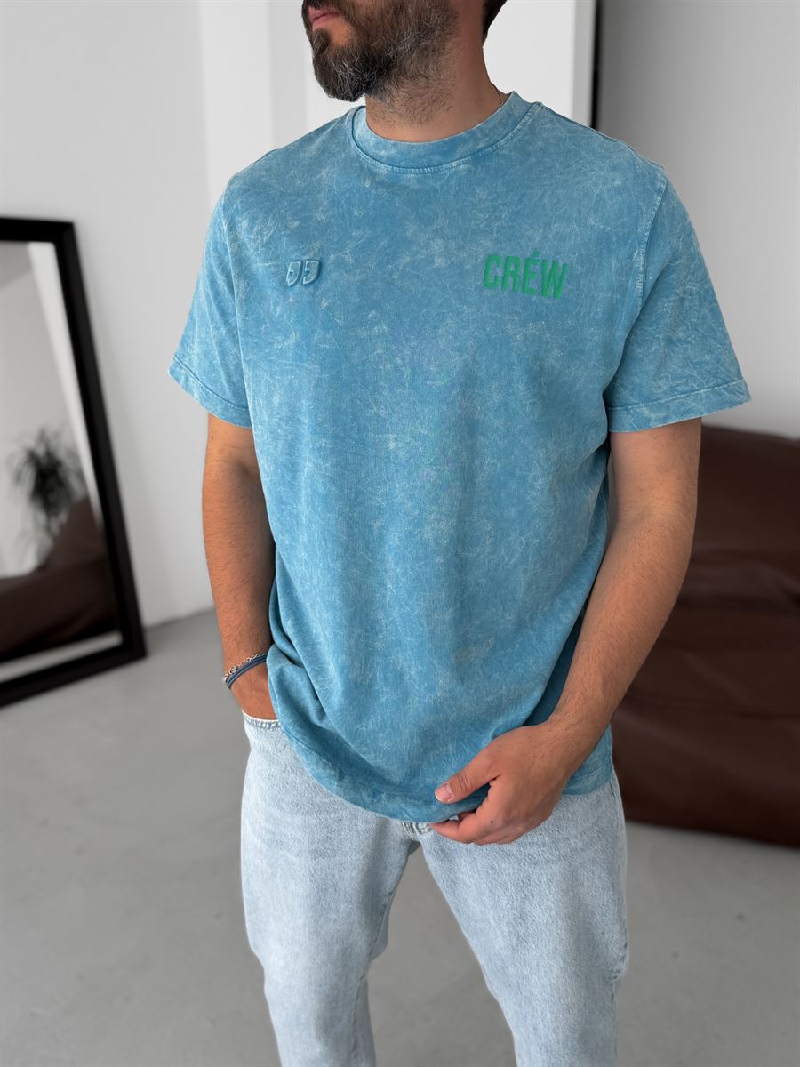 Washed Crew Printed Oversize T-Shirt