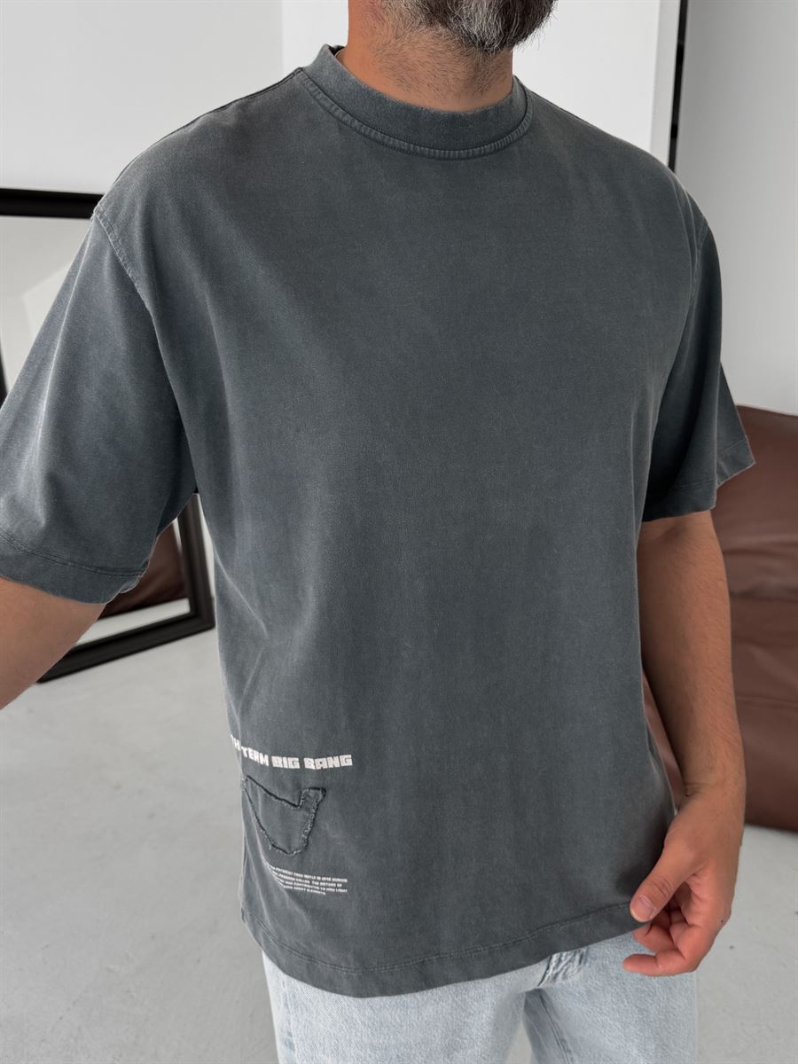 Back Text Detailed Oversize T-Shirt