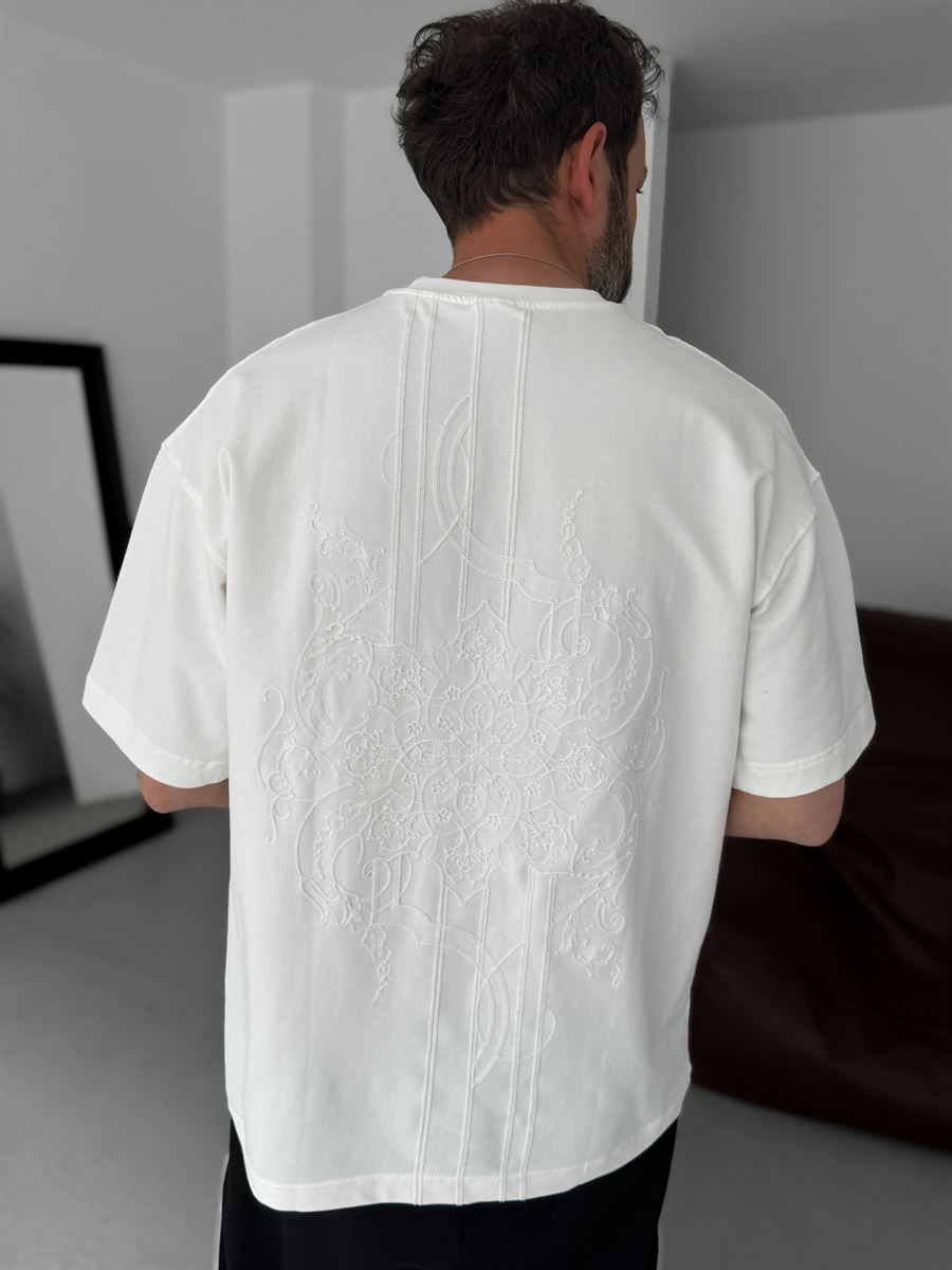 Embroidered Patterned Oversize T-Shirt