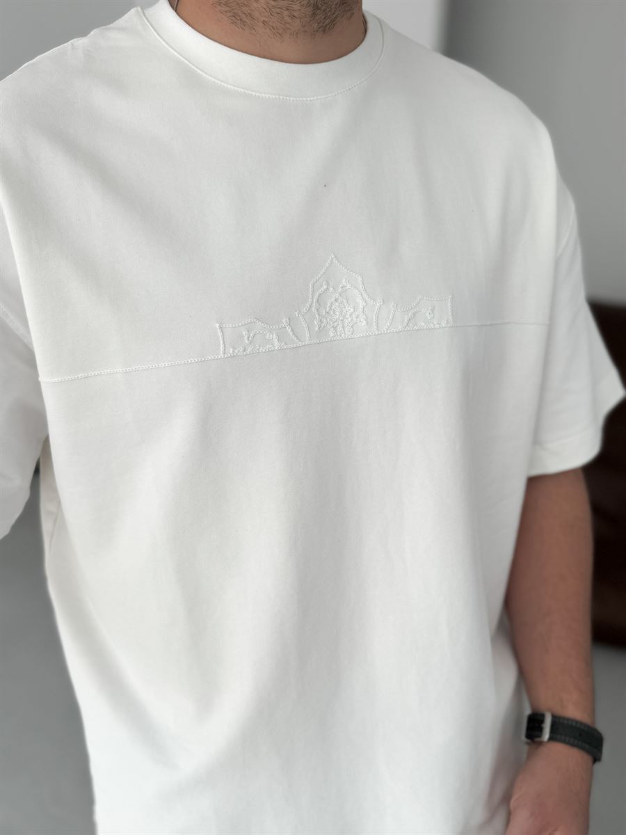 Embroidered Patterned Oversize T-Shirt