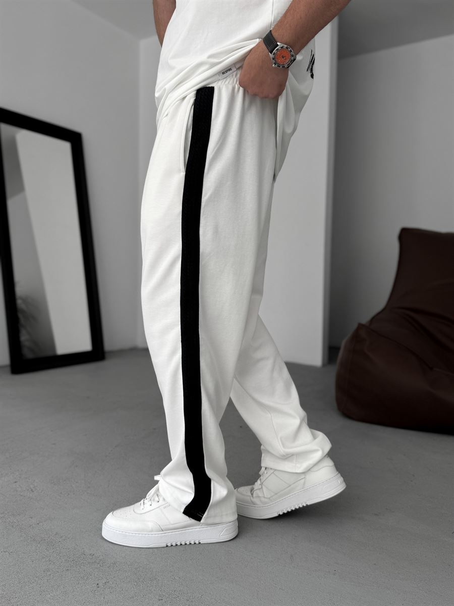 Knit Striped Straight Leg Sweatpants