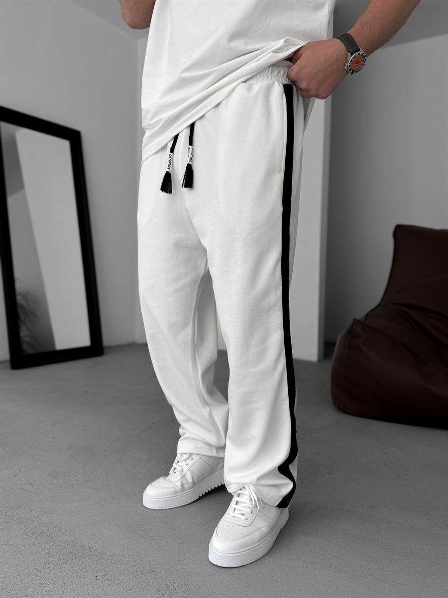 Knit Striped Straight Leg Sweatpants