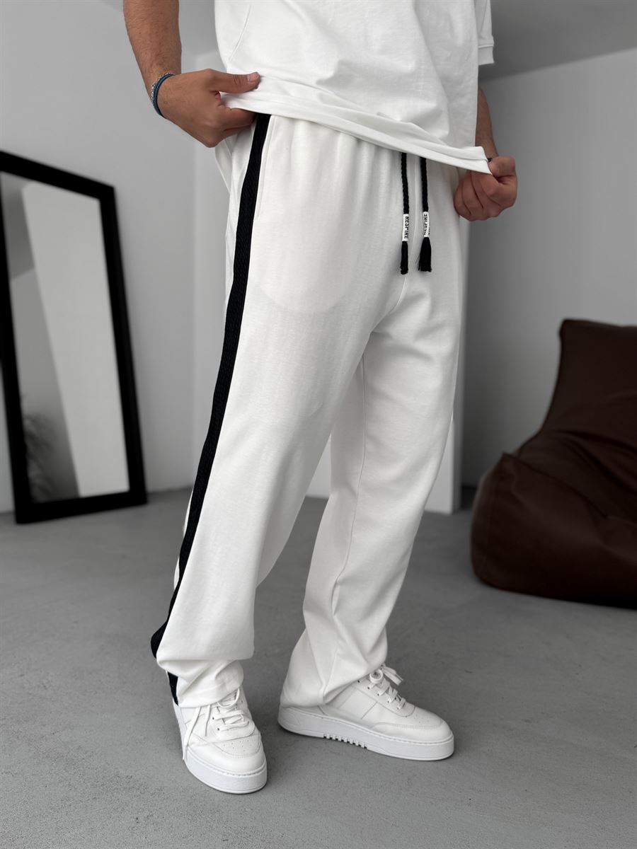 Knit Striped Straight Leg Sweatpants