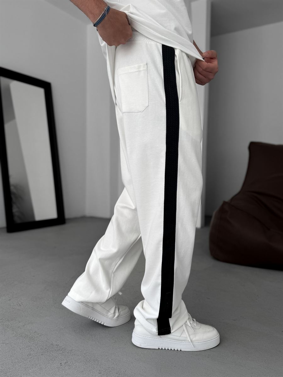 Knit Striped Straight Leg Sweatpants