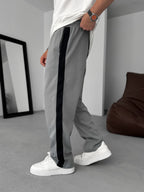 Knit Striped Straight Leg Sweatpants