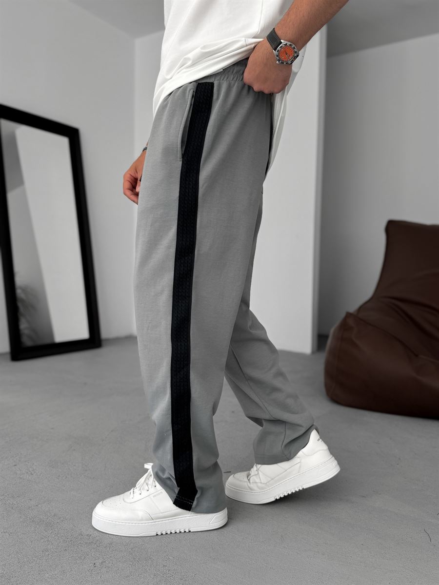 Knit Striped Straight Leg Sweatpants