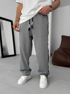 Knit Striped Straight Leg Sweatpants