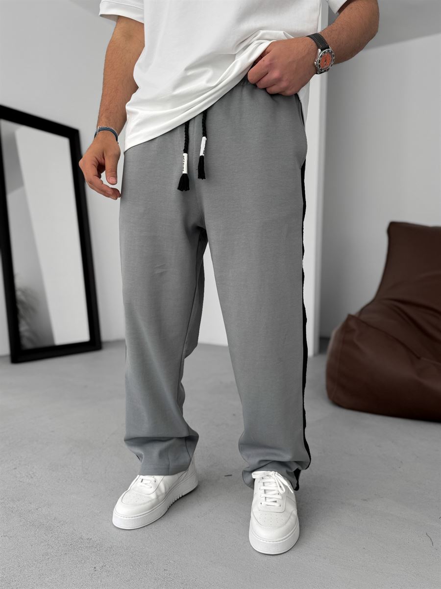 Knit Striped Straight Leg Sweatpants