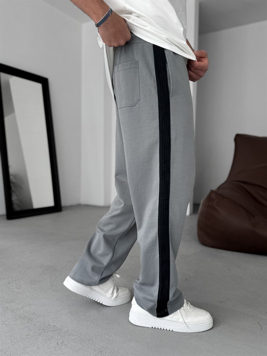 Knit Striped Straight Leg Sweatpants