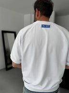 R-Embroidered Ribbed Oversize T-Shirt