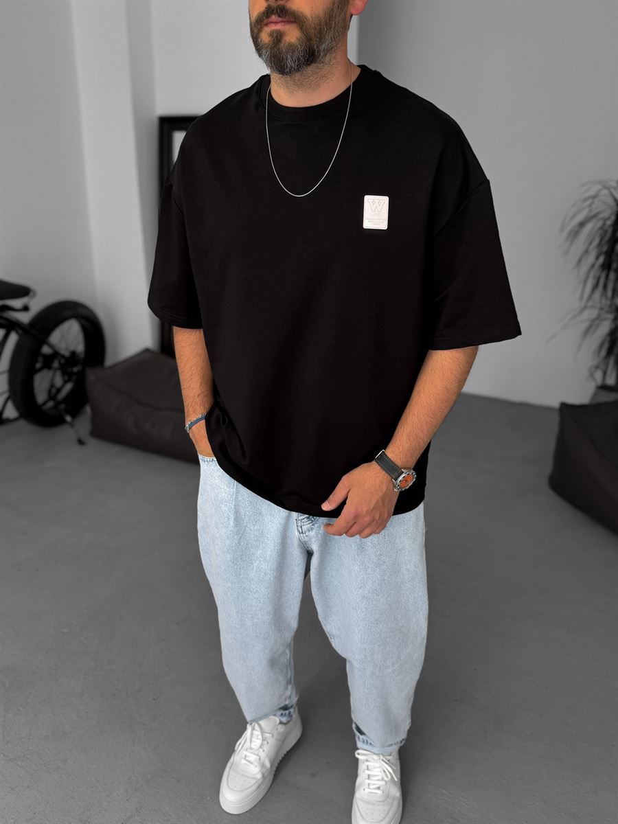 W-Detailed Oversize T-Shirt