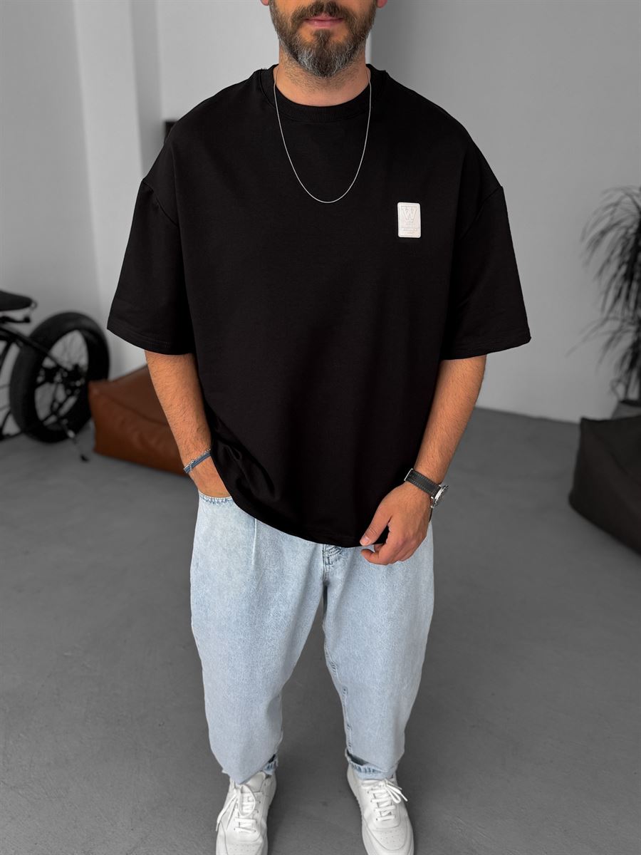 W-Detailed Oversize T-Shirt